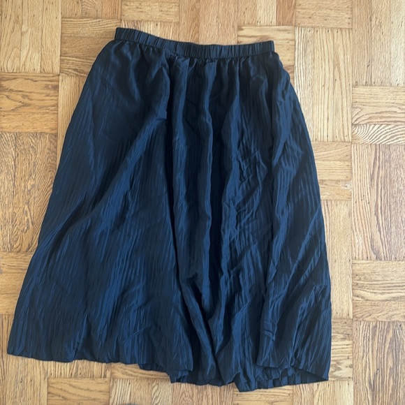Eileen Fisher Crushed Silk Maxi Skirt black medium - Picture 3 of 4